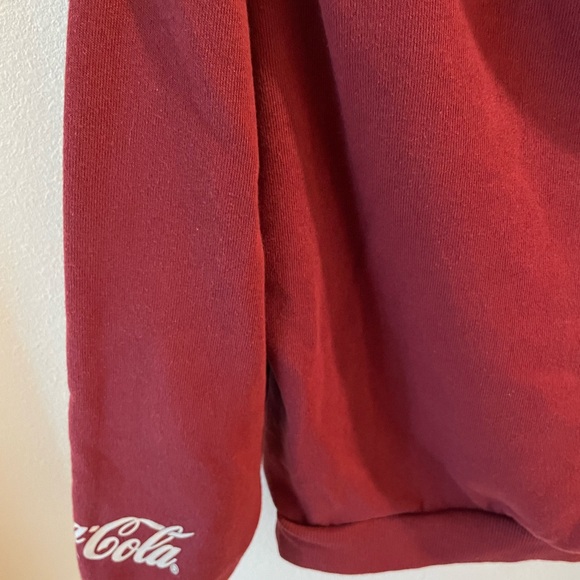 NWOT Coca Cola 60% Cotton Cropped Maroon Sweatshirt Size S Y2K - Picture 5 of 5